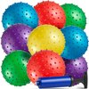 Bedwina Mini Knobby Balls - (Pack of 12) Bulk 5 Inch Sensory Balls and Spiky Massage Stress Balls with Pump, Fun Bouncy Ball Party Favors