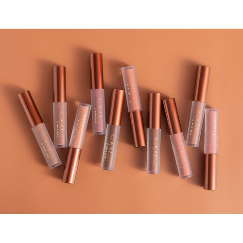 Beauty Bakerie Bitesized Lip Whip Liquid Lipstick for Women, Hydrating Moisturizer Lip Gloss Lip Tint, Long Lasting Waterproof Lip Stain Matte or Metallic, 2.5mL, Nudist