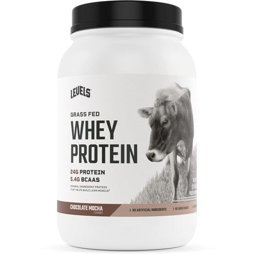 Levels Grass Fed Whey Protein Powder, No Artificials, 24G of Protein, Chocolate Mocha, 2LB
