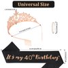 40th Birthday Gifts Women with 40th Birthday Sash for Women& 40th Birthday Crown, 40th Birthday Gifts for Women Happy 40th Birthday Decorations for Women 40 Year Old Birthday Gifts for Women-Gold