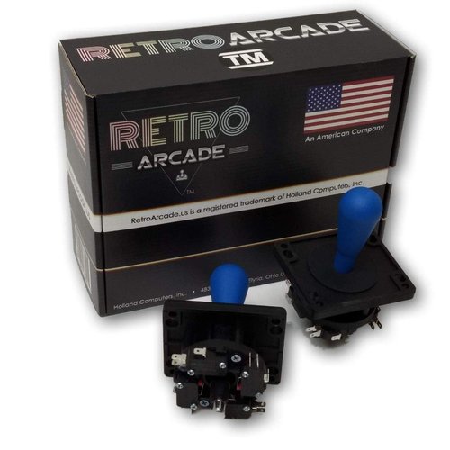 Competition Style Arcade Joystick, Blue, 8-way Only Operation, Elliptical Blue Handle, Precision 8-way