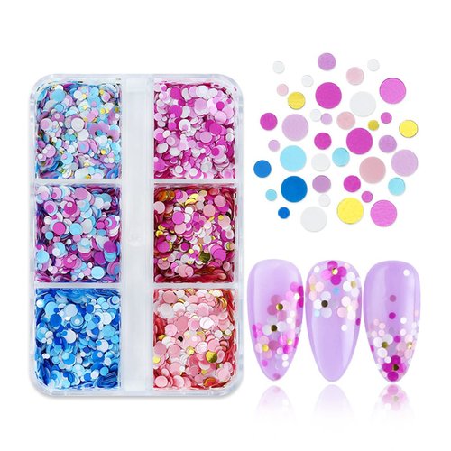 Round Nail Glitter Sequins 3D Laser Circle Nail Art Flakes Holographic Confetti Paillettes 6 Colors Round Shape Nails Sequins for Nail Art Decorations DIY Crafts…