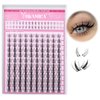 Yawamica Manga Lash Clusters DIY Eyelash Extensions Fairy Eyelash Clusters C Curl Spiky Anime Lashes Wispy Individual Lashes 8-16mm with 5-6mm Bottom Lashes Clusters for Manga Lash look
