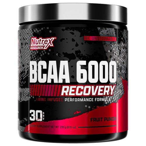 Nutrex Research - BCAA Powder 6000 Amino Acid - 6 Grams of BCAAs Amino Acids Supplement for Post Workout Recovery & Muscle Growth - Amino Energy Workout Recovery Drink (Fruit Punch - 30 Servings)