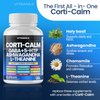 Corti-Calm Cortisol Supplement, L Theanine, Ashwagandha, Vitamin D 3, GABA for Relaxation, Fatigue & Focus with Ginkgo Biloba, Bacopa Monnieri, 5-HTP – Non-GMO, Made in USA – 60ct