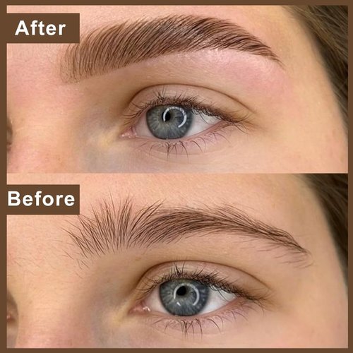 Microblading Eyebrow Pen & Eyeliner - Eyebrow Pencil Magical 2-in-1 Waterproof Eye Brow Pencils for Women with 4-Fork-Tip and Liquid Eyeliner, Create Natural Hair-Like Brows (Light Brown)