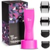 TRIMY Body Hair Trimmer for Men and Women, Ball and Groin Trimmer Men, Bikini Trimmer for Women, Pubic Hair Trimmer, Manscaping, Waterproof Trimmer, Wireless Grooming, Body Shaver, Manscape (Pink)