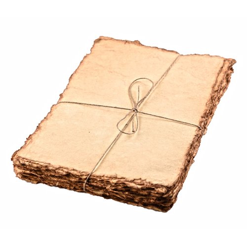 LEATHER VILLAGE Watercolor Paper- 8 X 6 inches, 50 Sheets - Mixed Media Watercolor Paper - 150 GSM Thick Deckle Edge Virgin Cotton Handmade Paper - Vintage Toned