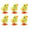 HYSTYLE 6 Pcs Wind-Up Jumping Chicken Ducklings Party Favors (Yellow)