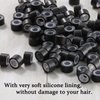 GOTDYA 1000pcs 5mm Hair Extension Beads,Silicone Lined Micro Rings,MicroLink Beads for Hair Extensions,Black
