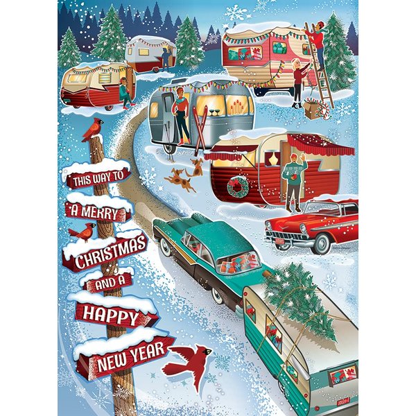 Cobble Hill 1000 Piece Puzzle - Christmas Campers - Sample Poster Included