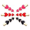 Valentine's Day Hair Clips Glitter Heart Shape Alligator Metal Clip Sparkle Rhinestone Enamel Love Heart Hairpins Sweet Triple Heart Hair Barrettes for Women Girls Styling Hair Accessory