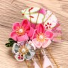 Minkissy Japanese Style Hair Clip Long Tassel Hair Ornament Tie Band Clip Flower Hairpin Womens Girls Hair Decoration for Bridal Wedding Pink