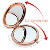oaiqiy Compact Mirror, Handheld 2.75 inches Travel Makeup Mirror, 1X/2X Magnifying Round Pocket Makeup Mirror(Rose Gold)