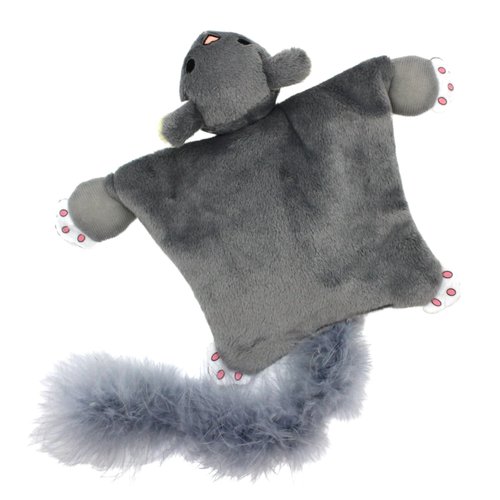 Playology Cat Toy Flying Squirrel | Fuzzy Plush Toy Flies Through The Air | Interactive Fun with Rubber Band Launch | Endless Entertainment for Cats