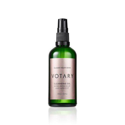 Votary Cleansing Oil Rose Geranium & Apricot | Facial Cleanser Gentle Makeup Remover Cleanses without Clogging Pores With Deep Nourishing Apricot & Jojoba 3.4 Fl Oz