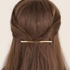 4.5 Inches Long Bow-shaped Shiny Barrettes Narrow Metal Hair Barrettes for Thick Hair Chic Hair Clips for Styling Long Hair,4pcs (Gold)