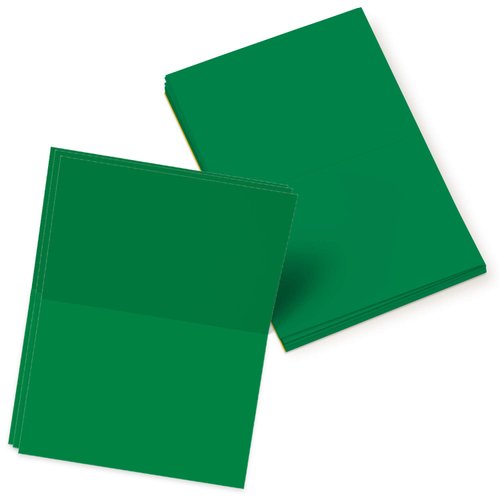 Bright Color Folding Greeting Cards | 5” x 7” Inches When Folded in Half | 50 Sheets Per Pack | Green