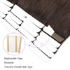 ABH AmazingBeauty Hair Semi-permanent Tape Attached Real Remi Remy Human Hair Extensions Tape in 50g 20pcs Invisible Seamless Reusable Skin Weft Dark Brown Color 2 18 Inch