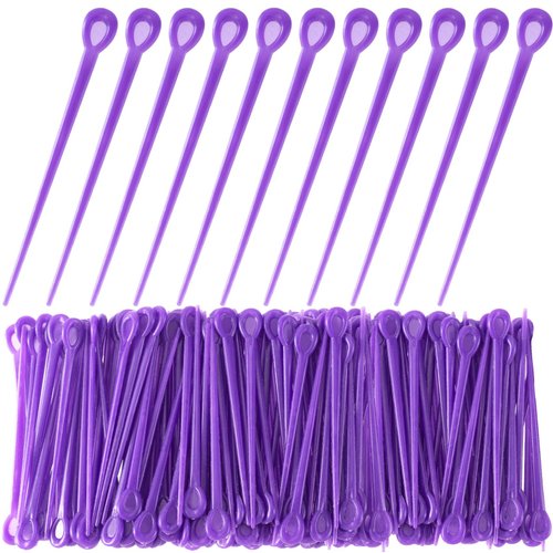 Pndeyo 100pcs Brush Hair Roller Pick, Plastic Hair Roller Locking Tools, Hair Curler Roller Pin Rod Crochet Accessories for Women Girls Hair Curling Styling- Purple
