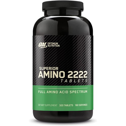 Optimum Nutrition Superior Amino 2222 Tablets, Complete Essential Amino Acids, EAAs, 320 Count