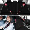 BBTO 19 Pcs Embroidery Cute Flower Car Accessories Set Include Car Seat Covers, Steering Wheel Cover, Car Air Vent Clips, Car Cup Mats, Center Console Pad, Seat Belt Cover for Girl Women Car Decor