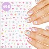 xo, Fetti Party Preppy Nail Stickers | 496 Stickers | Girly Party Accessory, Rainbow Bachelorette Decorations, Smiley Birthday Manicure, Butterfly Adhesive Press Ons