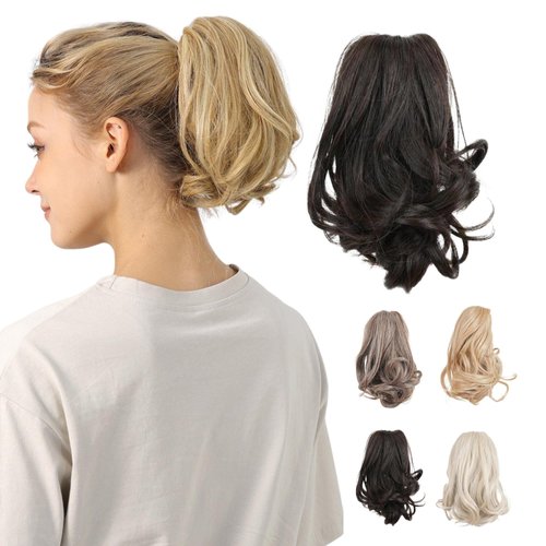JUVABUN Claw Clip Wavy Ponytail Extension 7" -Dark Brown| Hair Extension Clips | Synthetic Ponytail Extension | Wavy Hair Extensions | Washable Realistic And Synthetic |Dark Brown