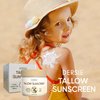 Beef Tallow Sunscreen with Zinc Oxide: Tallow & Zinc Oxide Instant Sun Protection - Non Greasy Formula with Beeswax, Red Raspberry, Carrot Oil - Suitable for Dry and Sensitive Skin - Fresh Scent