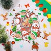 AnyDesign 180Pcs Christmas Foam Crown DIY Craft Kit Snowman Xmas Tree Snowflake Foam Stickers Xmas Adjustable Headband Crown Hats with Stickers for Christmas Party DIY Crown Supplies, Pack of 6