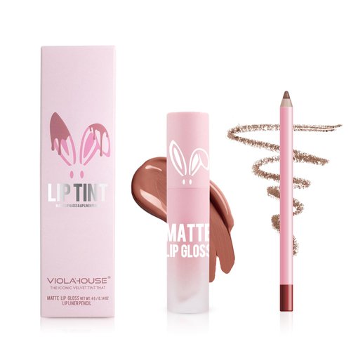 VIOLA HOUSE Lipstick Lip Liner Set, Matt Lipstick Liquid, Lip Liner Waterproof and Non-Fading, Nude Lip Liner Lip Gloss. (5)