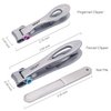 SZQHT Extra Wide Jaw Opening Nail Clippers for Thick Nails Cutter for Ingrown Toenail Clippers & Fingernails Manicure Set,Pedicure Kit,Men & Women(Silver)