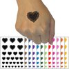 Fancy Heart Doily Love Valentine's Day Temporary Tattoo Water Resistant Fake Body Art Set Collection - Light Green (One Sheet)