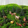 26 Pcs Forest Animal Figurines Toys Woodland Creatures Grassland Diorama Kit Plastic Rainforest Animals Habitat Playset with Model Trees for Birthday Cake Topper Kids Toddlers Educational Learning