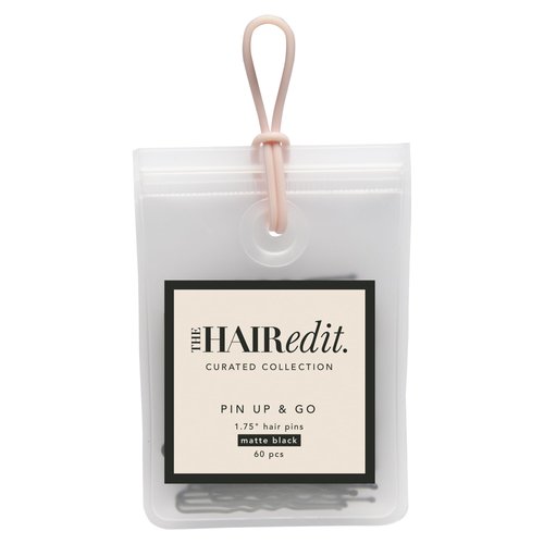 The Hair Edit Pin Up & Go Hair Pins - Matte Black Professional U-Shaped Hair Styling Pins, 60 Ct