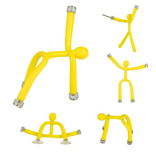 Klursy Funny Magnetic Men Toy Sets, Novelty Fidget Toys for Kids Adults, Colorful Shape-Changing Suction Cup Toys, Multipurpose Toys for Stress Relief, Travel, Office Desk, Fridge (Yellow)
