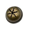 Maydahui 60PCS Bronze Jingle Bells 1.34 Inches Star with Snowflakes Design Small Elliptical Antique Brass Bell for Crafts Christmas Halloween Festival Decor