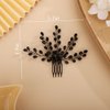 Chargances Rhinestone Bridal Wedding Hair Comb Black Flower Bridal Side Comb Beaded Crystal Hair Vine Pieces Handmade Hair Accessories for Women and Girls (Black)