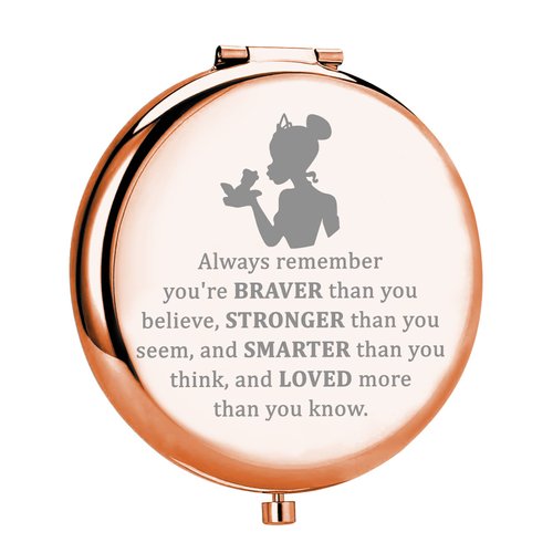 MYOSPARK Frog Inspired Gift Princess Fans Gift Tiana Princess Compact Makeup Mirror Jewelry Frog Lover Gift Fandom Gift (P-Frog Mirror)