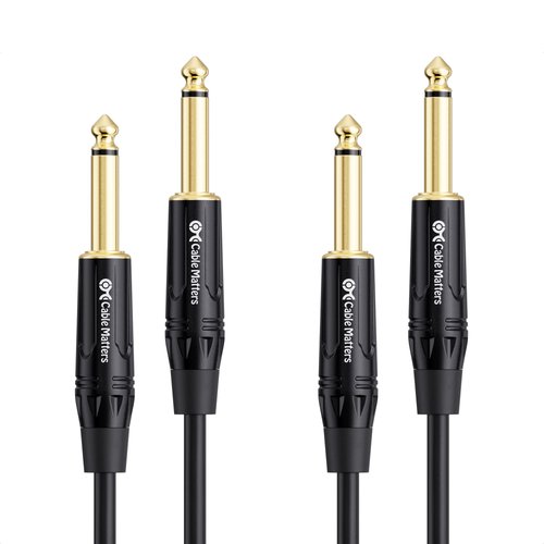 Cable Matters 2-Pack 1/4 Inch TS to TS Electric Guitar Cable (1/4 Cable) 6 Feet