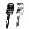 ZMD 2Pack Curved Vented Hair Brush, Detangling Brush Boar Bristle Hair Brush Professional Vent Styling Brush for Women/Men Wet Dry Long Curly Thick Straight Hair (Black & White)