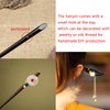 ArrErr 2 Pack Hair Sticks Sandalwood Hairpin Natural Wood Ebony Black Handmade Streight Hair Styling Clip Shawl Pins for Women with Gift Pouch