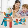 MAGBLOCK Magnetic Wooden Blocks Set, 22 Pieces STEM Travel Creativity Magnet Block Toys for 3 4 5 Year Old Age Girls Boys
