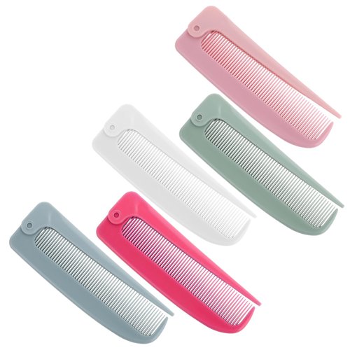 Rat Tail Combs 5 Pack Hair Parting Combs Hair Stylist Combs Teasing Comb Tail Lifting Combs Fine Tooth Comb Parting Combs for Braiding Hair Folding Detangling Travel Styling Combs