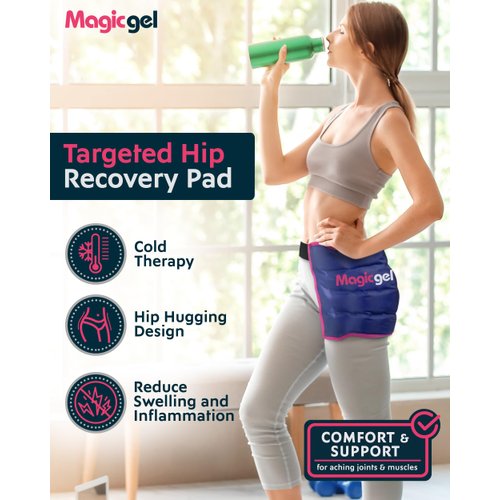 Reusable Cold Pack for Hip Bursitis, Replacement Surgery and Hip Flexor Pain. Ice Pack Wrap for Inflammation, Swelling Relief (by Magic Gel)