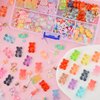 editTime 160PCS Kawaii Colorful Resin Acrylic 3D Bear Nail Art Charms for Nail DIY Crafting Scrapbook Accessories (Multicolor4)