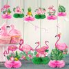 Wettarn 12 Pcs Flamingo Honeycomb Centerpieces Decorations Hawaii Luau Honeycomb Centerpieces Flamingo Party Table Centerpieces Summer Tropical Aloha Party Table Toppers Hawaiian Luau Party Supplies