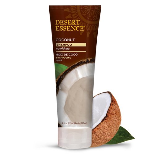 Desert Essence Coconut Shampoo – Nourishing, Paraben-Free, Mineral Oil Free, Vegan, Moisturizing Shampoo for Dry, Damaged Hair - Infused with Natural Coconut Oil, 8 fl oz