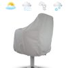 WOMACO 2 Pack Boat Seat Cover, Outdoor Waterproof Pedestal Pontoon Captain Boat Bench Chair Seat Cover, Oxford Fabric Helm Chair Protective Covers (Silver, 2 Pack)