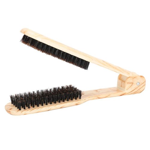 Hair Comb, Hair Straightening Comb Styling Tools Boar Bristle Double Sided Brush Comb Clamp, Professional V Shaped Hair Straightening Comb Clamp Styling Comb Hairdressing Tool